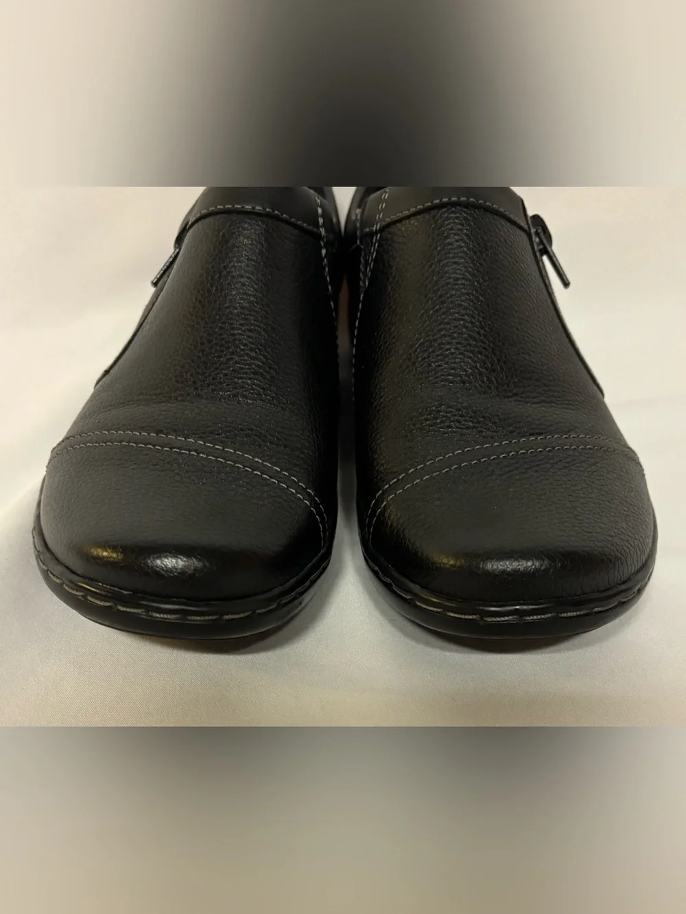 Clarks Women's Cora Giny Black Leather Loafers Size 7 New